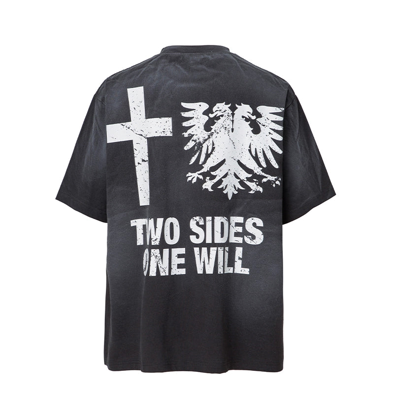 F2CE Washed Gradient Vintage Printed Tee | Face 3 Face