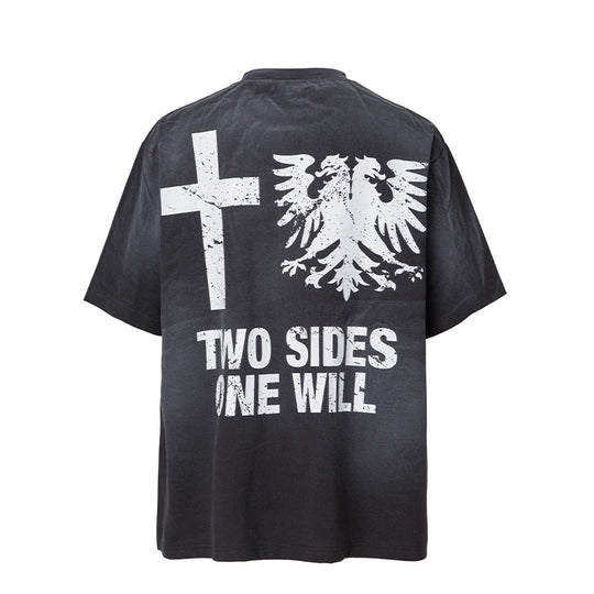 F2CE Washed Gradient Vintage Printed Tee | Face 3 Face