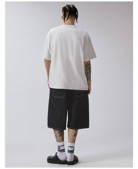 F2CE Plaid Pocket Patchwork Denim Baggy Shorts | Face 3 Face
