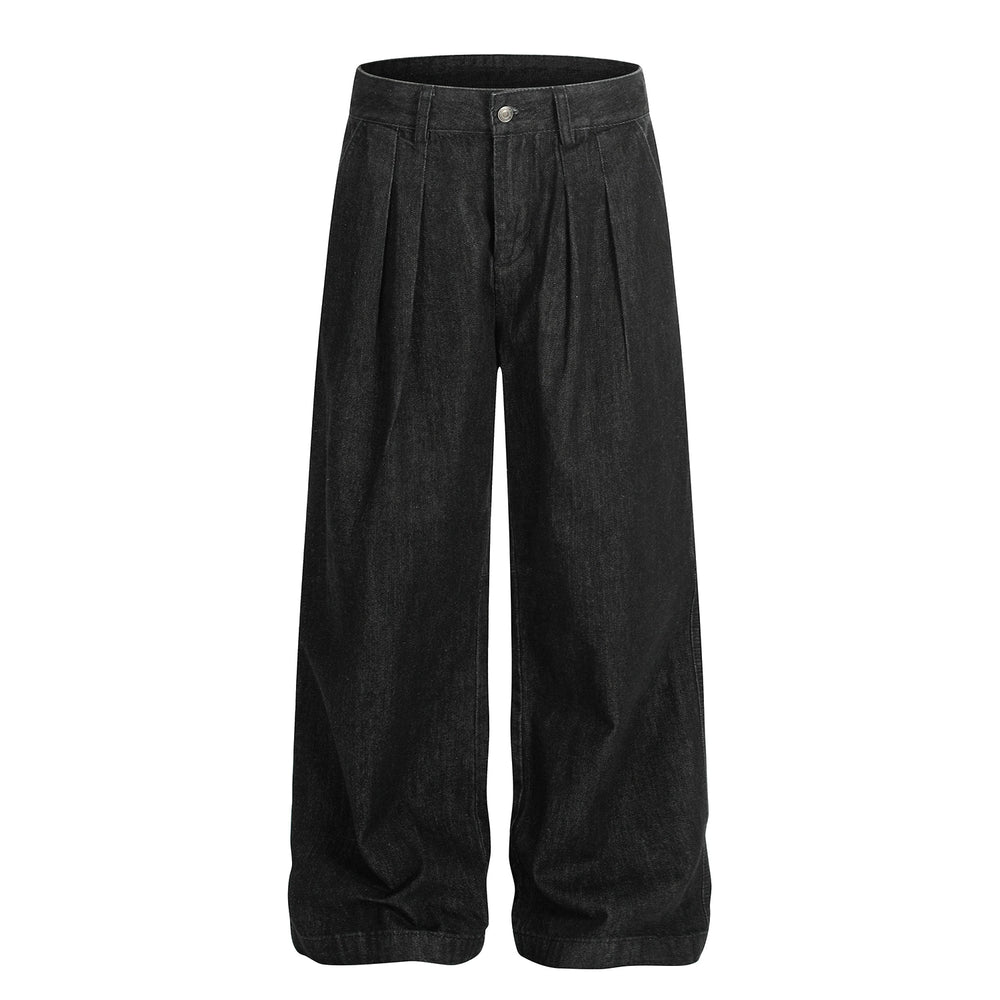 F3F Select Two Tuck Black Baggy Jeans | Face 3 Face