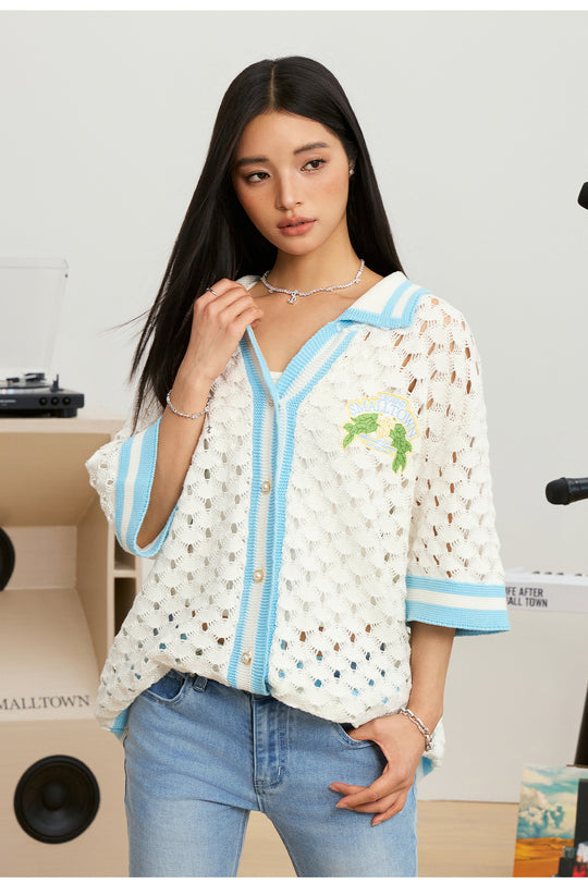 Small Town Kid Crochet-Knit Hawaiian Shirt Set | Face 3 Face