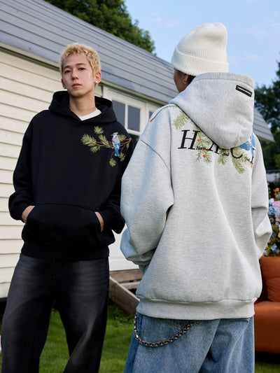 Harsh and Cruel Embroidered Pine Bird Hoodie | Face 3 Face