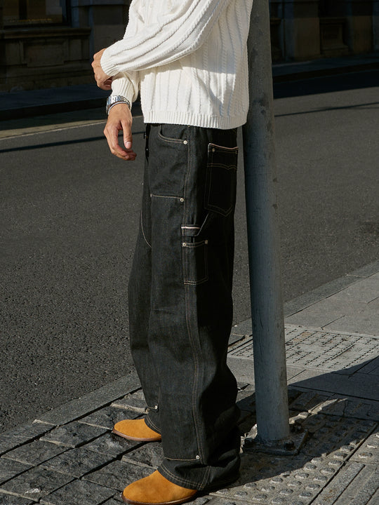 STEEPC Selvedge Double Knee Baggy Jeans | Face 3 Face