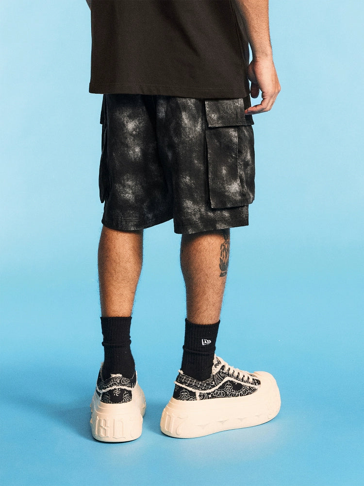 1807 Washed Tie Dye Work Cargo Shorts | Face 3 Face