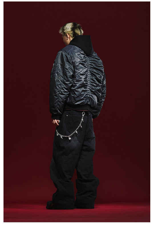 Remedy Pleated Back Design MA-1 Bomber Jacket | Face 3 Face