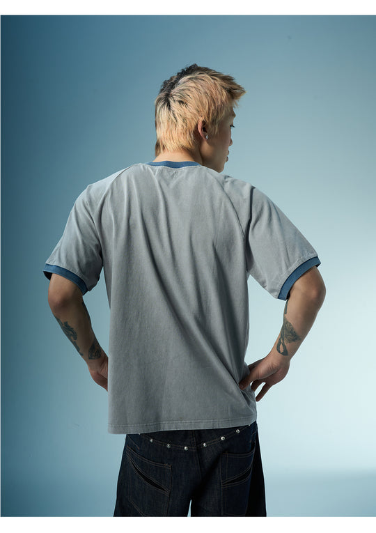 EVILKNIGHT(EK) Star Portrait with Contrast-Color Print Tee | Face 3 Face