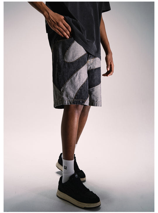 Remedy Wave Graphic Denim Shorts | Face 3 Face