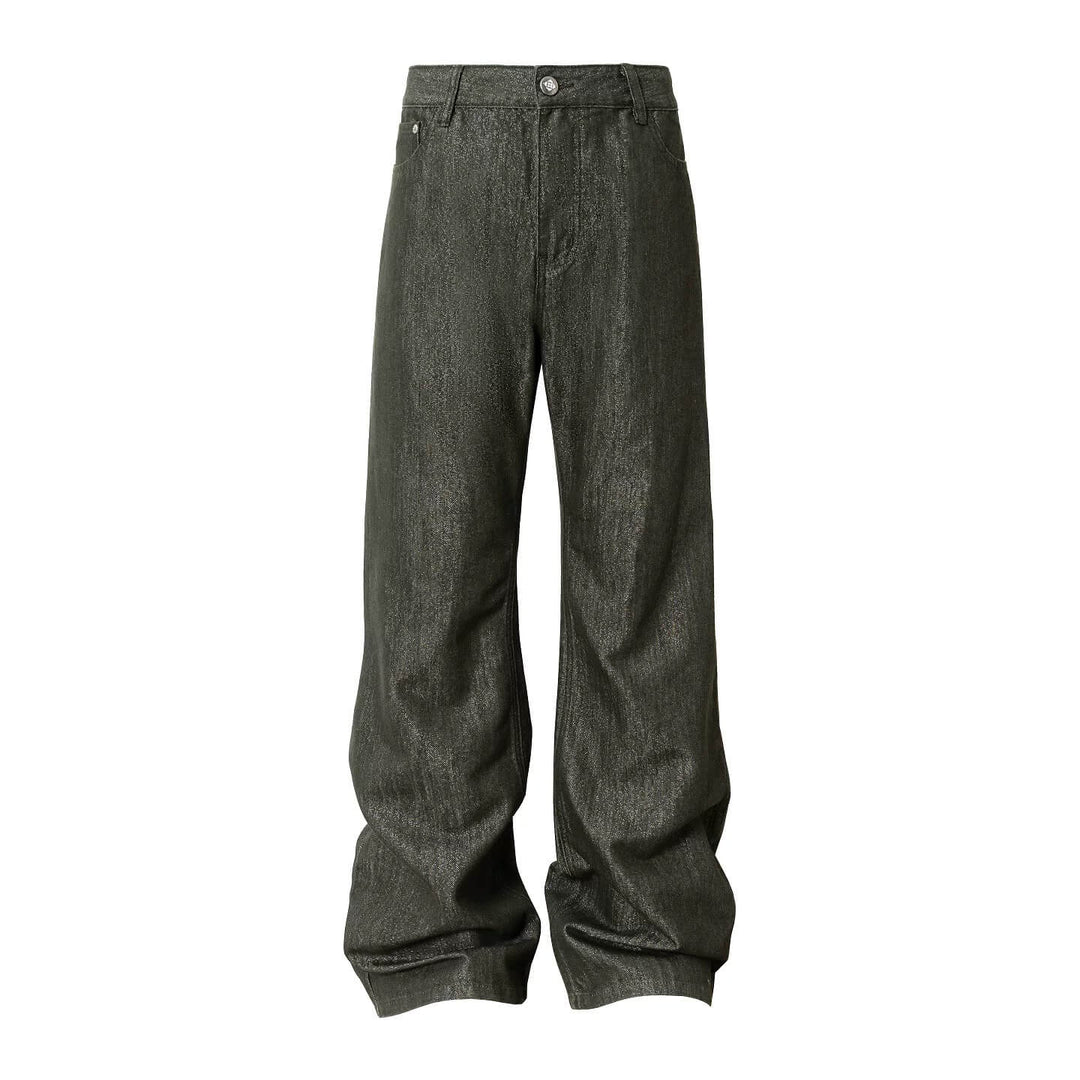 YADcrew Olive Green Metallic Thread Jeans | Face 3 Face