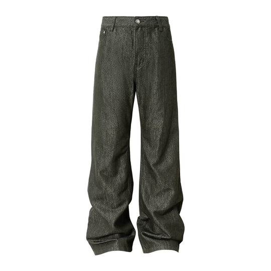 YADcrew Olive Green Metallic Thread Jeans | Face 3 Face