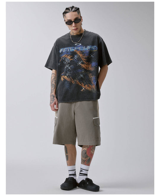F2CE Color Block Patchwork Pocket Utility Shorts | Face 3 Face