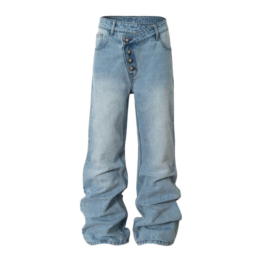 YADcrew Crossover Waist Washed Jeans | Face 3 Face