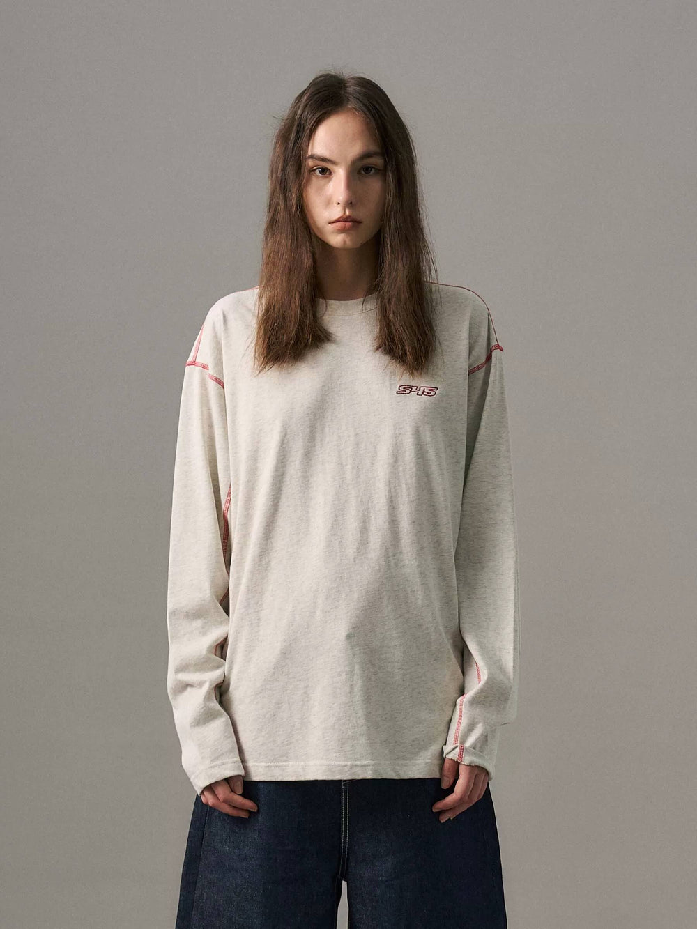 S45 Reverse Stitch Small Logo Long Sleeve Tee | Face 3 Face