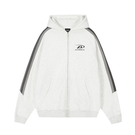 Achock Small Logo Splicing Zipper Hoodie