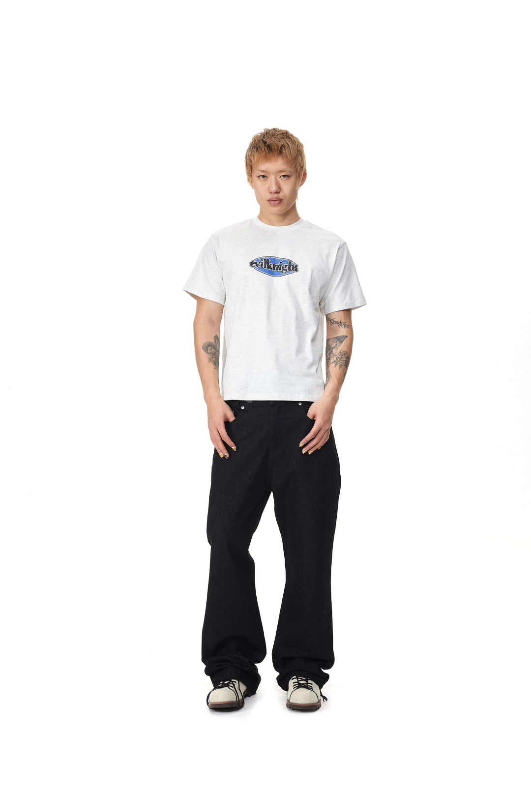EVILKNIGHT(EK) Emblem Logo Print Short Sleeve Tee | Face 3 Face