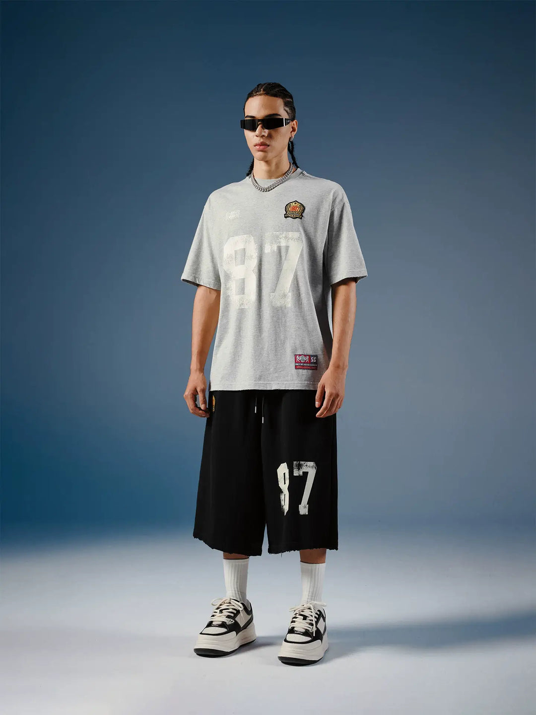 1807 Vintage Number Print Distressed Short Sleeve Tee | Face 3 Face