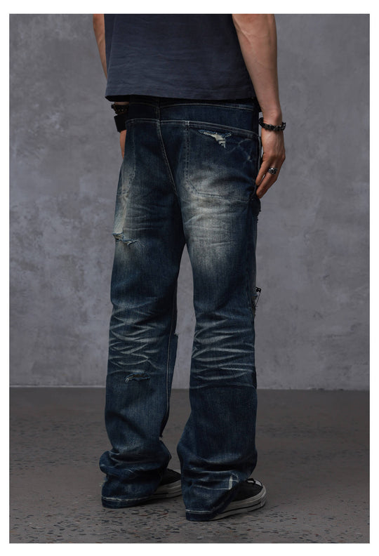 ANTIDOTE Stone Washed Ripped 3D Cut Jeans | Face 3 Face