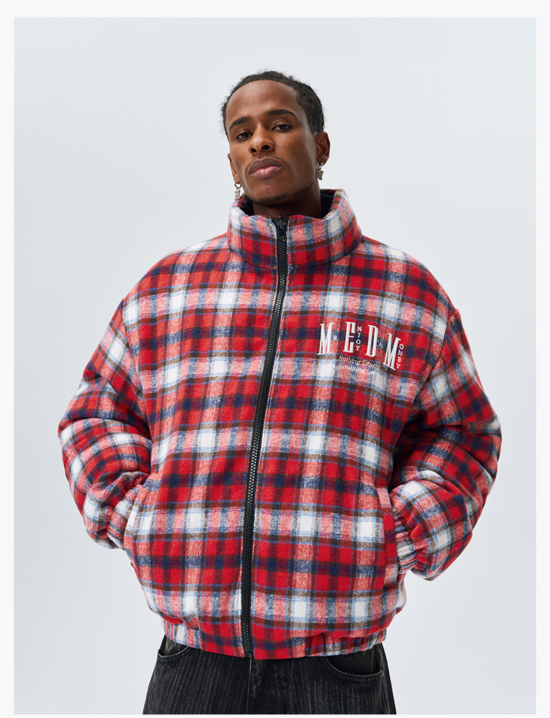 MEDM Plaid Reversible Down Jacket | Face 3 Face