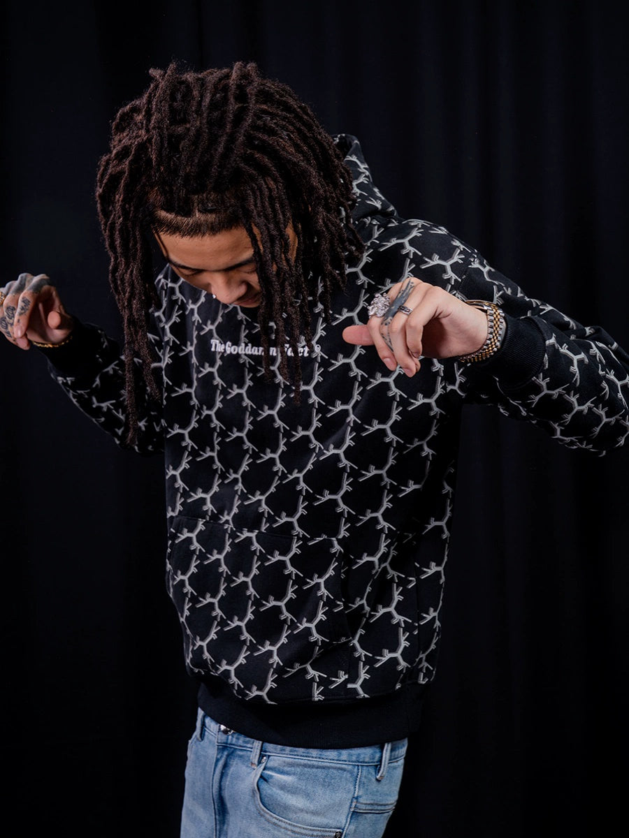 TGFCLUB Full Print Embroidered Hoodie | Face 3 Face