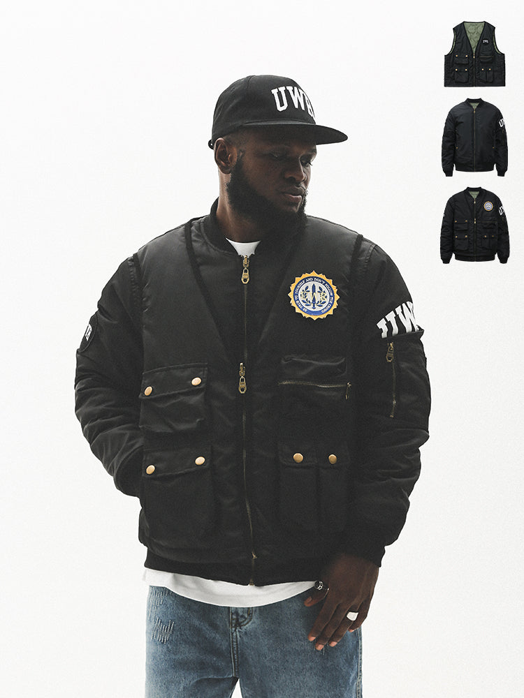 UNTILWERICH 3-in-1 MA-1 Bomber Jacket Vest Set | Face 3 Face