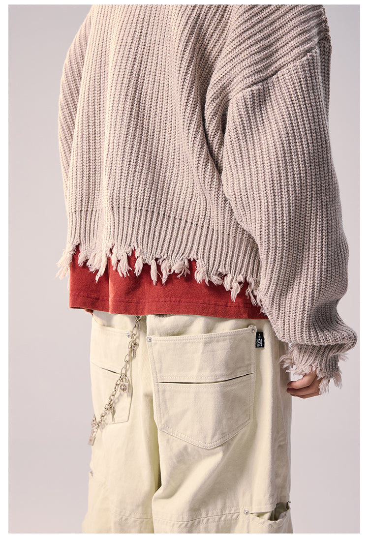 Remedy Distressed Hooded Zipper Knit Cardigan | Face 3 Face