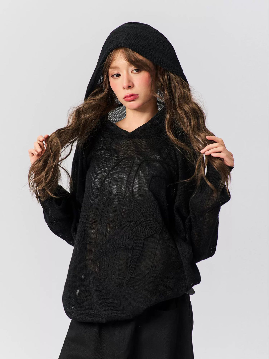 S45 Star Logo Mesh Knit Hoodie | Face 3 Face