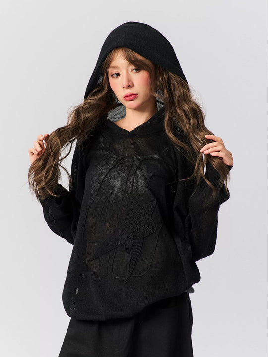 S45 Star Logo Mesh Knit Hoodie | Face 3 Face