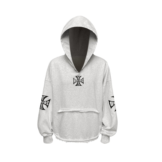 RUSURE V Neck Cross Logo Destruction Hoodie | Face 3 Face