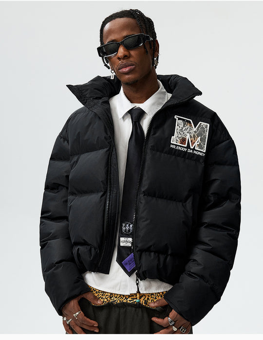 MEDM 3D Embroidered Lace Puffer Jacket | Face 3 Face