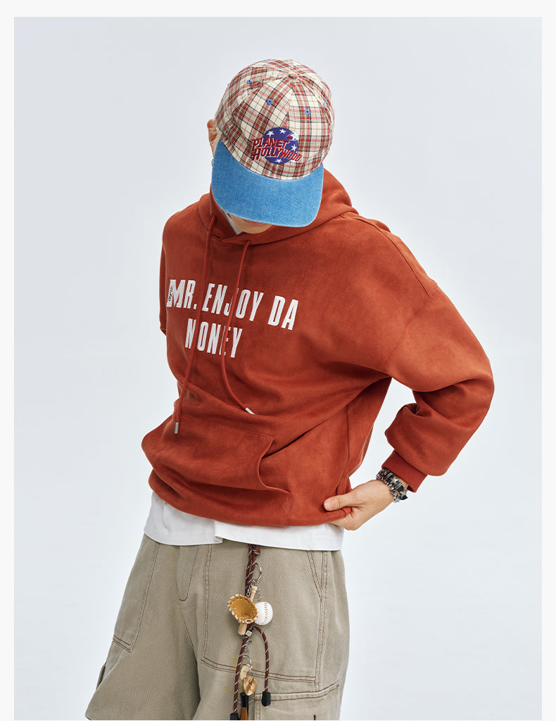 MEDM Basic Letter Logo Suede Hoodie | Face 3 Face