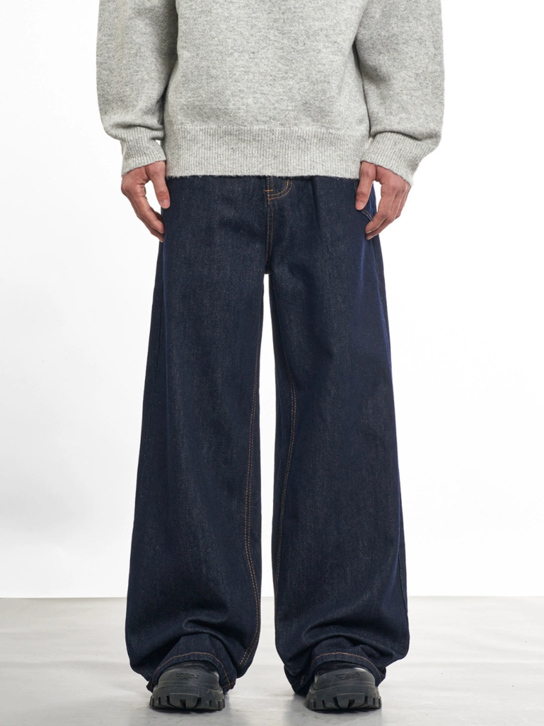 F3F Select Wide Leg Dark Blue Jeans | Face 3 Face