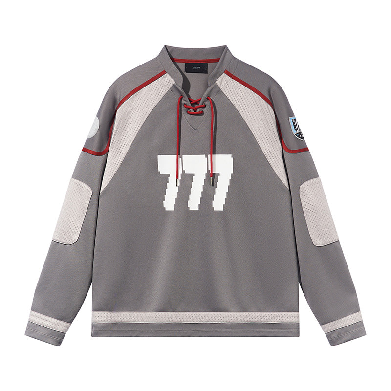 7440 37 1 "777" Drawstring Mesh Patchwork Hockey Jersey | Face 3 Face