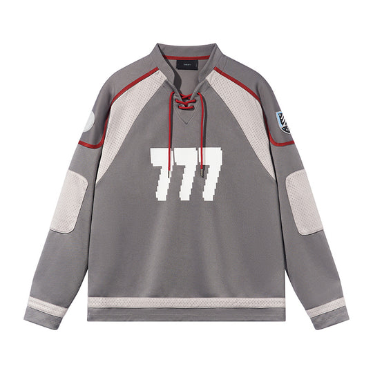 7440 37 1 "777" Drawstring Mesh Patchwork Hockey Jersey | Face 3 Face
