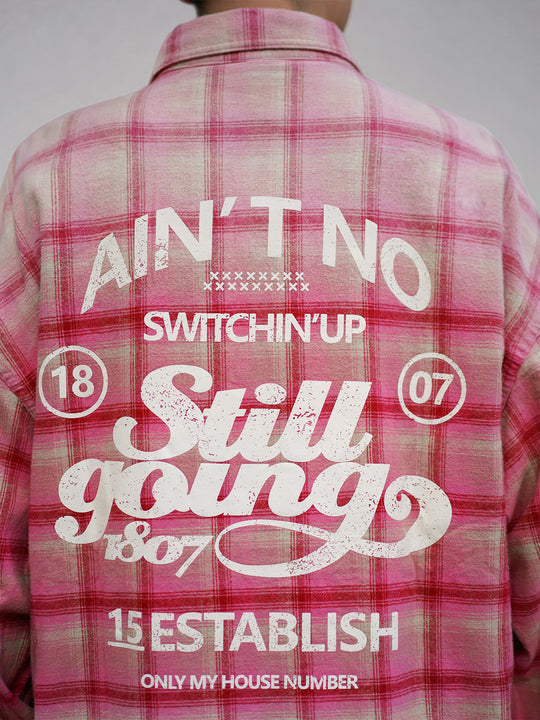 1807 Flannel Brushed Onyx Buttoned Plaid Long Sleeve Shirt  | Face 3 Face