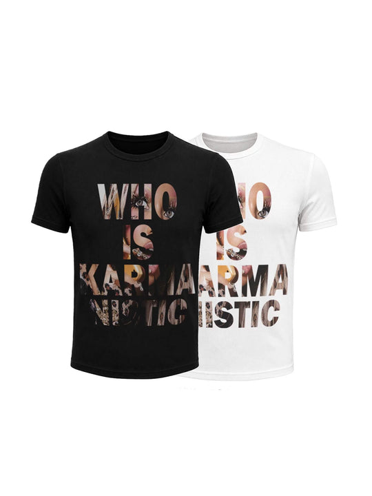 KARMANISTIC Portrait Letter Print Slim Fit Short Sleeve Tee | Face 3 Face