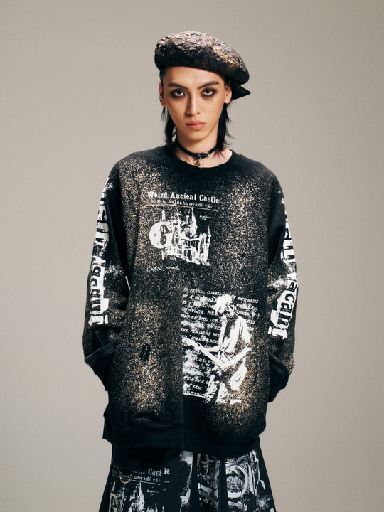 VENTUREK Graffiti Letter Dot Spray Print Sweatshirt | Face 3 Face