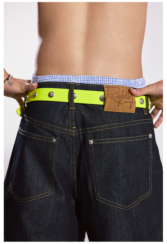 Remedy Neon Metal Studded Leather Belt | Face 3 Face