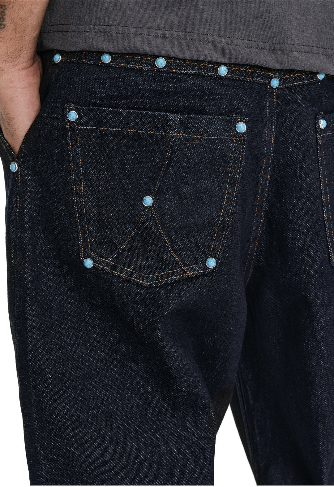 ANTIDOTE Blue Stone Studded Jeans | Face 3 Face