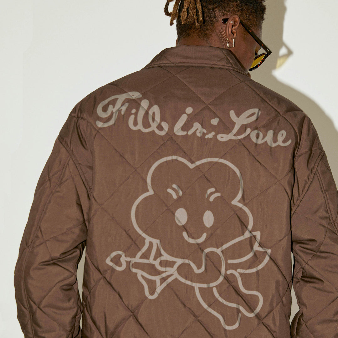 EMPTY REFERENCE Floral Print Quilted Jacket