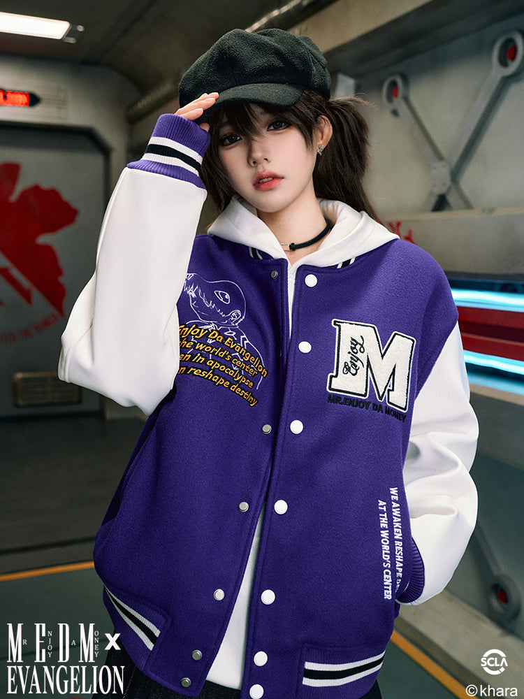 MEDM x EVA Unit-00, Unit-01, Mark.06 Leather Varsity Jacket | Face 3 Face