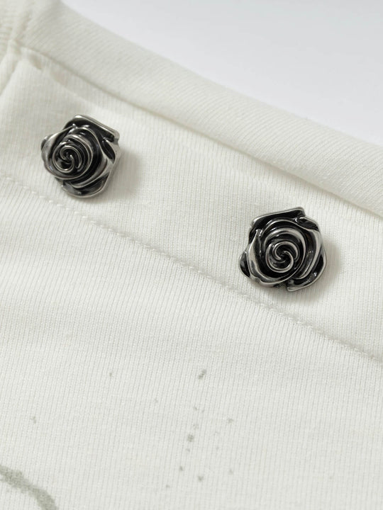 YADcrew Shoulder Rose Button Tee | Face 3 Face