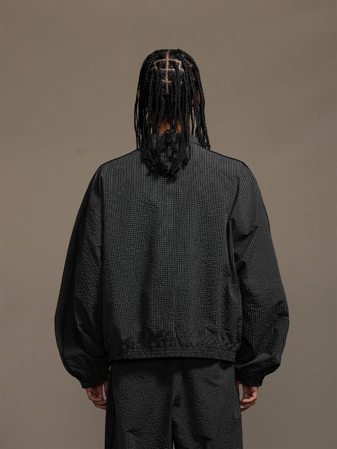 1807 Textured Plaid Track Jacket | Face 3 Face