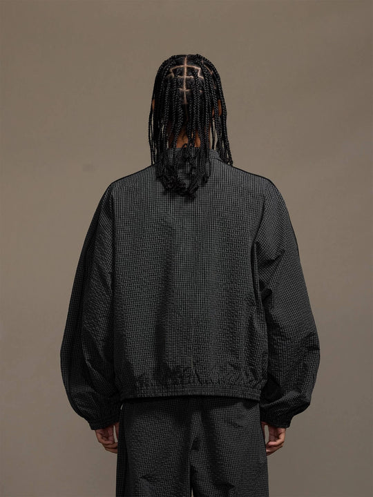 1807 Textured Plaid Track Jacket | Face 3 Face