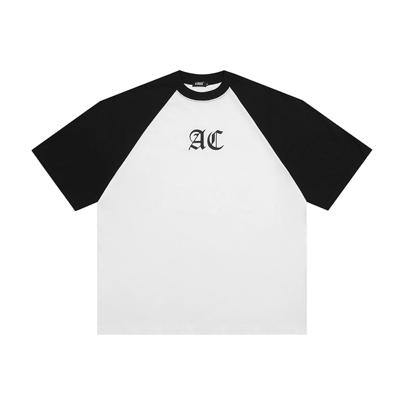 AC Logo Print Raglan Sleeve Tee | Face 3 Face
