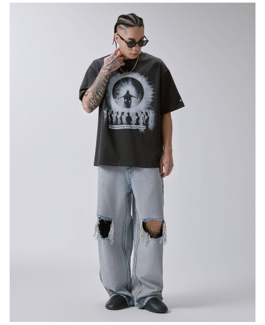 F2CE Inside Out Washed Distressed Ripped Jeans | Face 3 Face