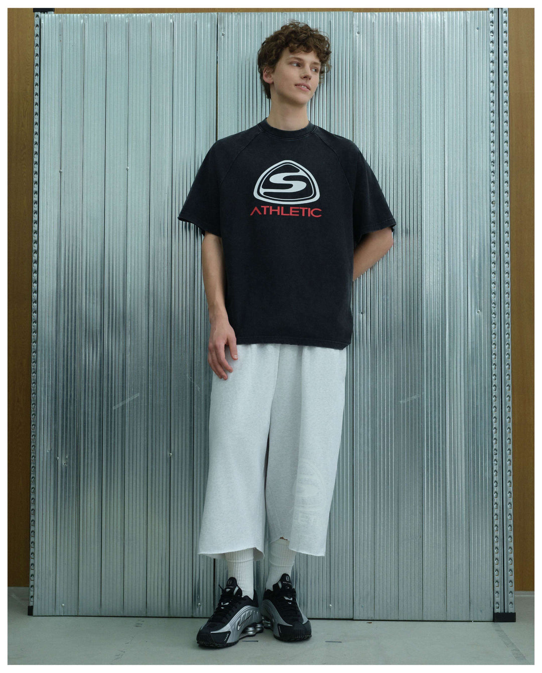 S45 Athletic Logo Distressed Raglan Short Sleeve Tee | Face 3 Face