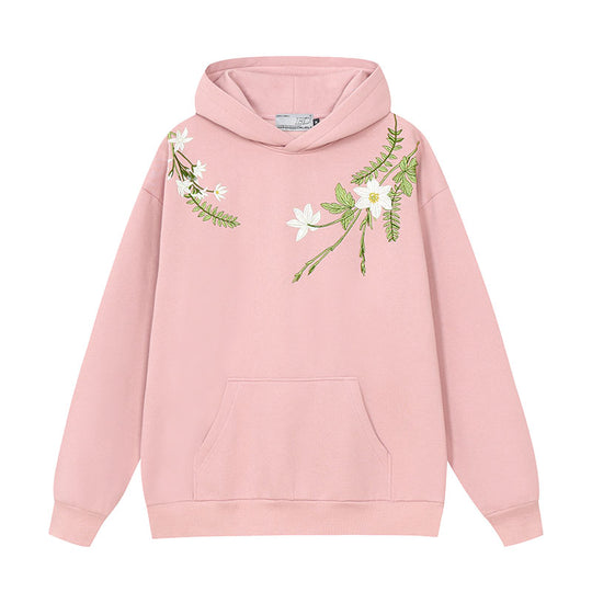 Harsh and Cruel Floral Garland Embroidered Text HACR Hoodie | Face 3 Face