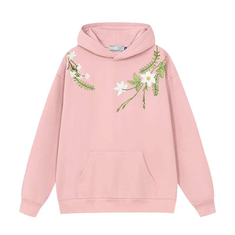 Harsh and Cruel Floral Garland Embroidered Text HACR Hoodie | Face 3 Face