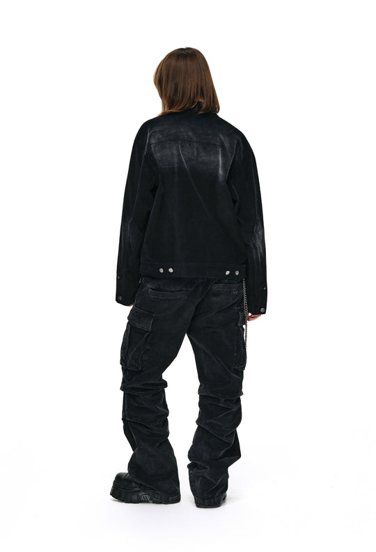 ANTIDOTE Distressed Washed Corduroy Work Jacket | Face 3 Face