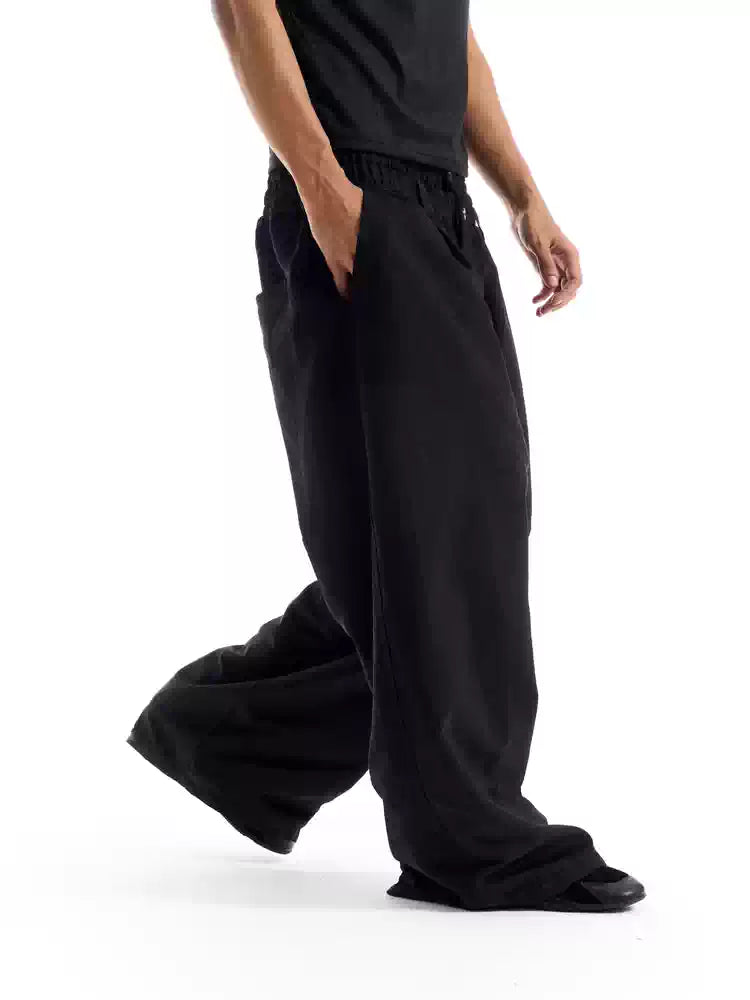 BLIND NO PLAN Layered Double Waist Tuck Baggy Pants | Face 3 Face
