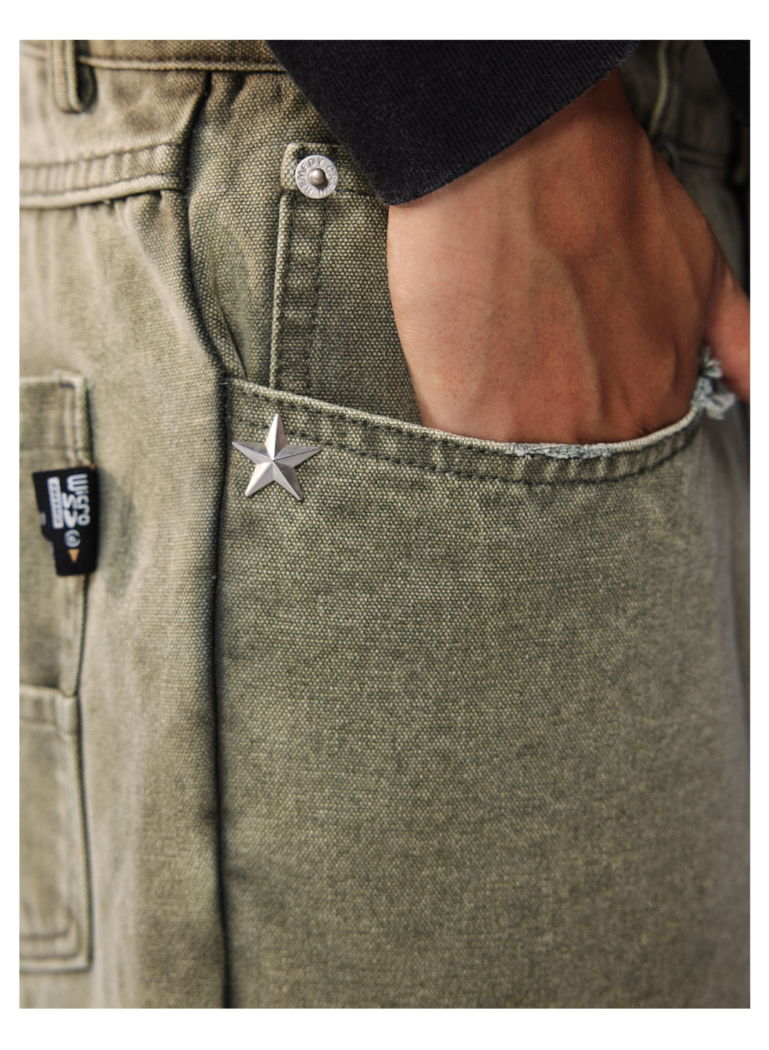 Remedy Washed Star Studs Work Jeans | Face 3 Face